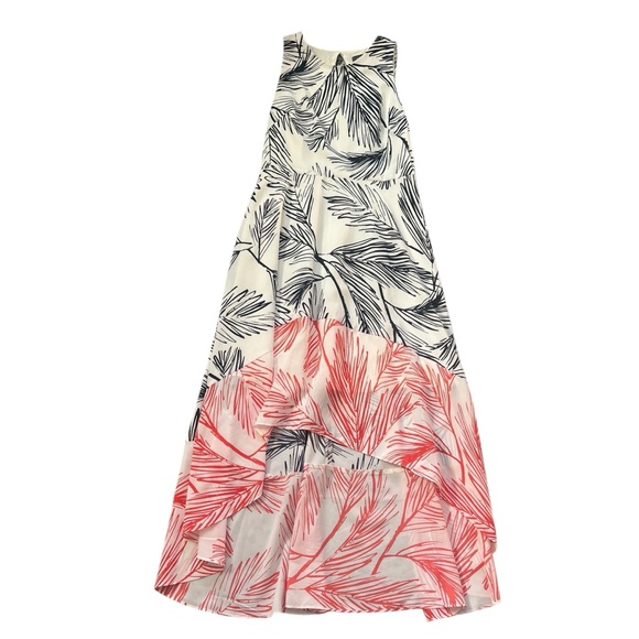 Vince Camuto Tropical Leaf Palm High Low Hem Dress Sz 8 - Picture 6 of 8